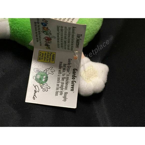 1998 M&M's Swarmees Mini Plush Toy with Tags - GORDO GREEN - Picture 4 of 5
